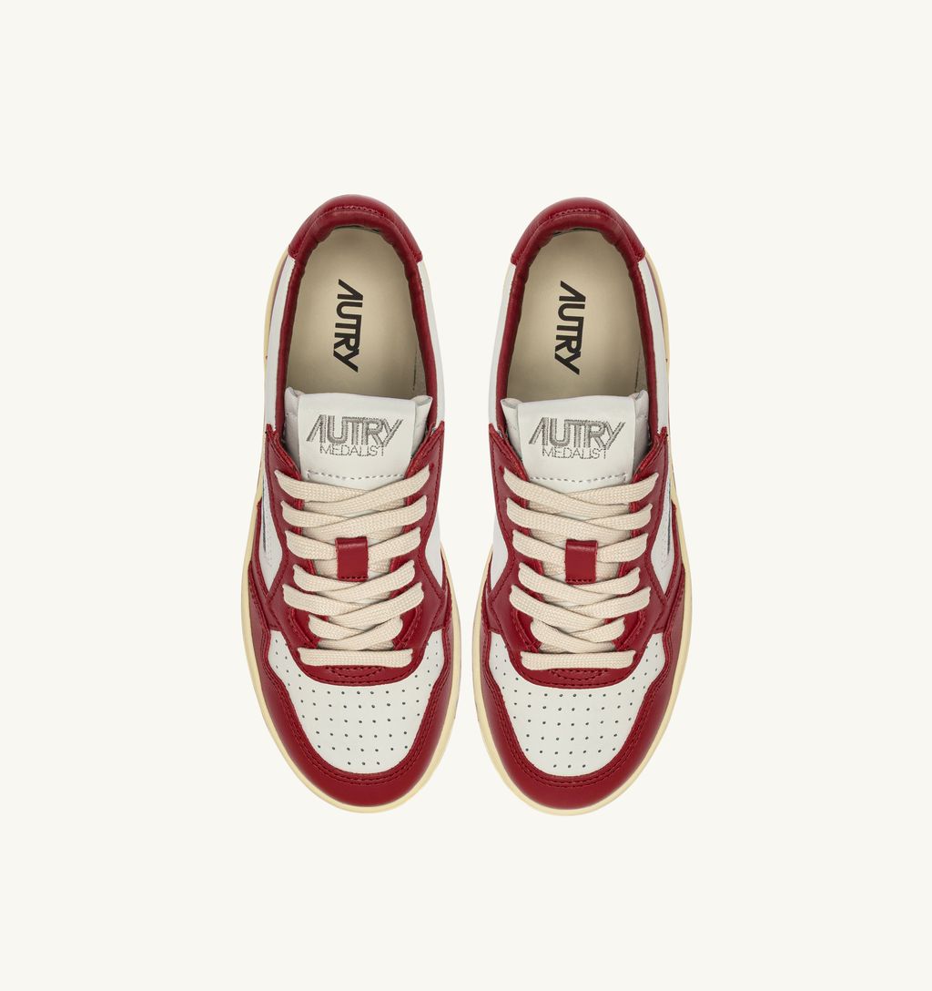AUTRY - Basket Medalist Low Bicolor White/DeepClaret
