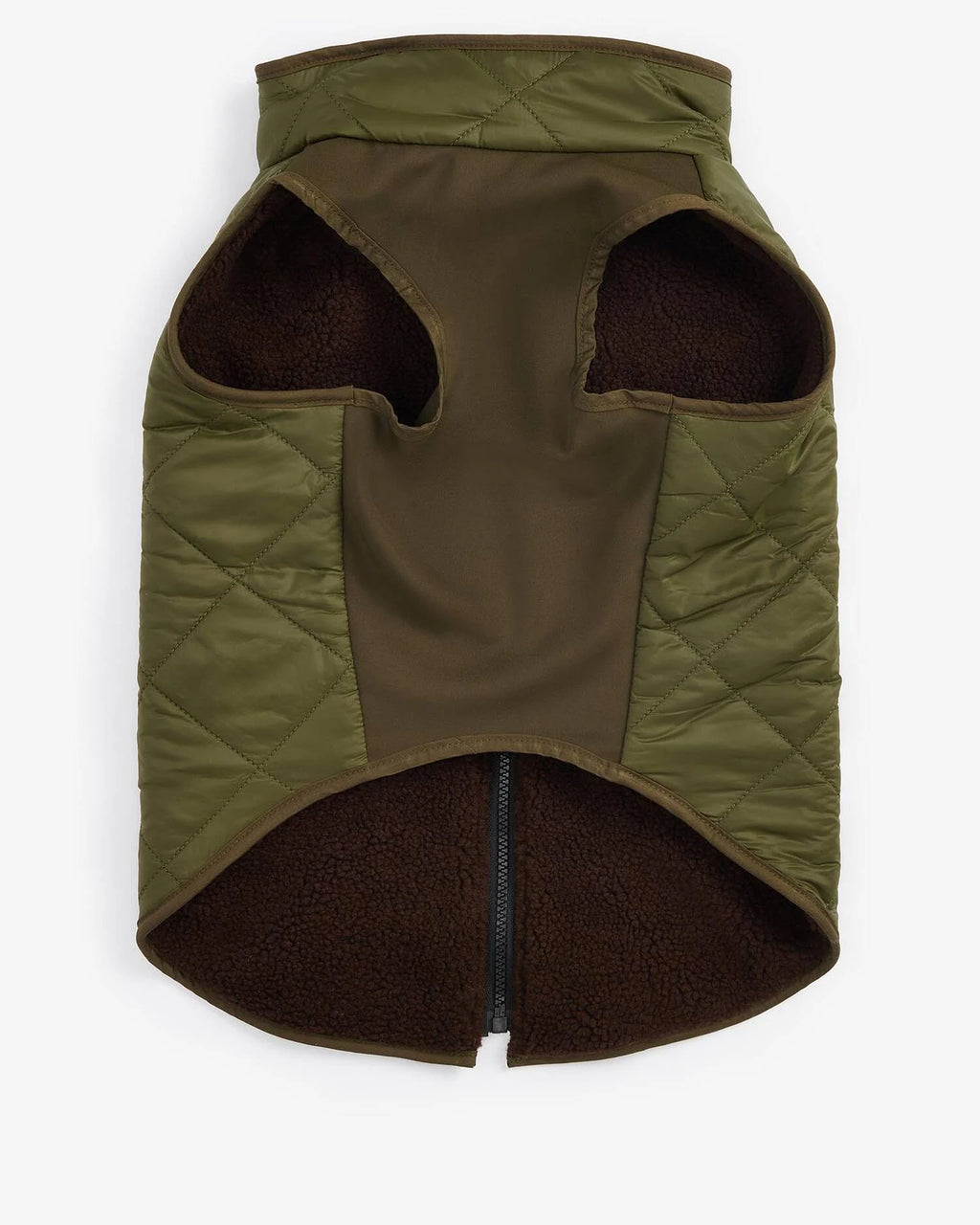 Barbour - Manteau Réversible Quilt/Borg Fleece Olive/Brown