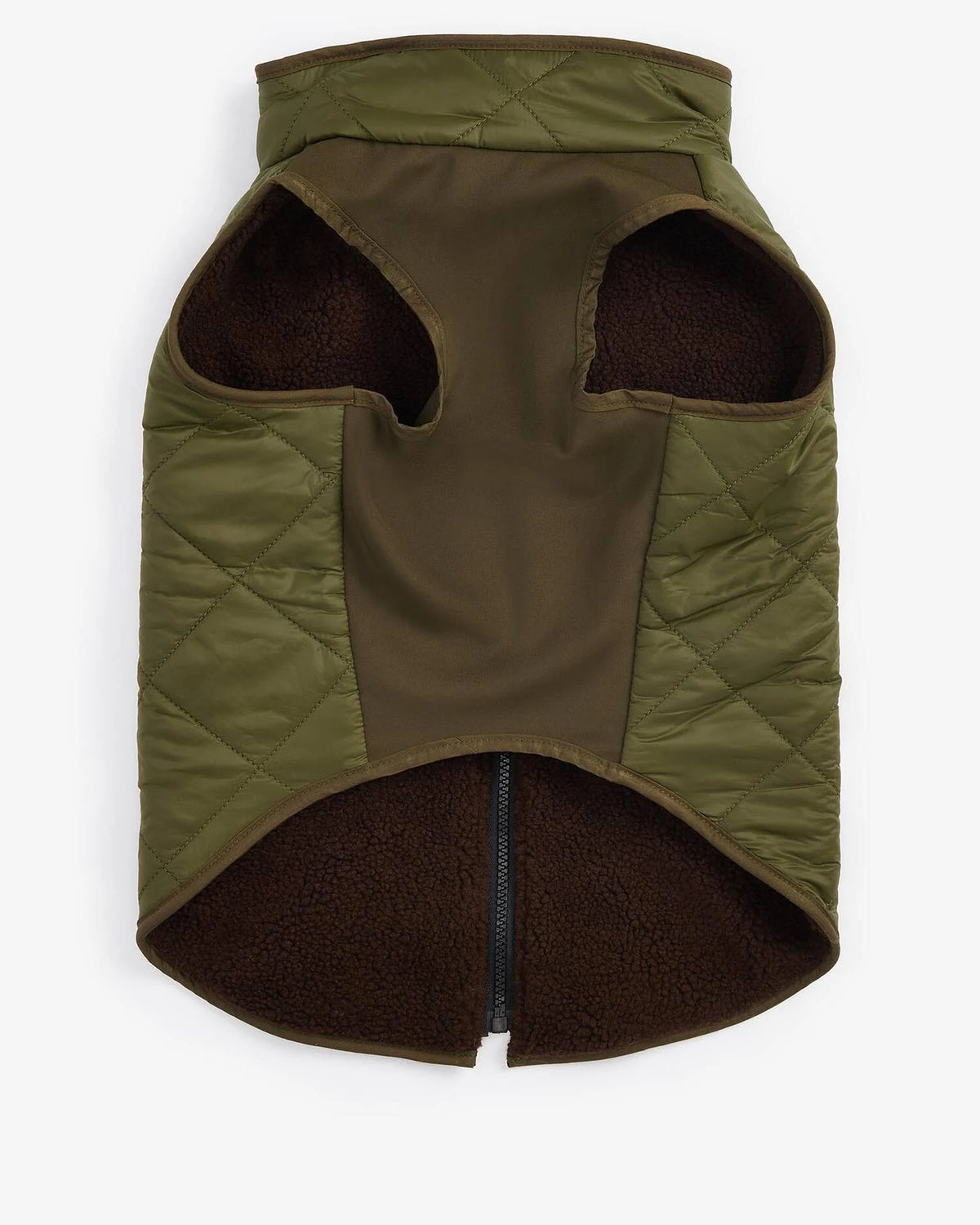 Barbour - Manteau Réversible Quilt/Borg Fleece Olive/Brown