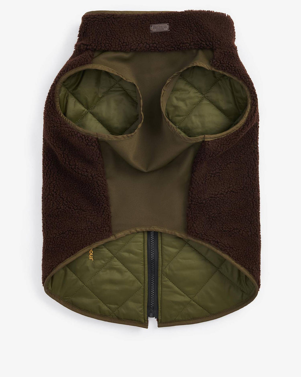 Barbour - Manteau Réversible Quilt/Borg Fleece Olive/Brown