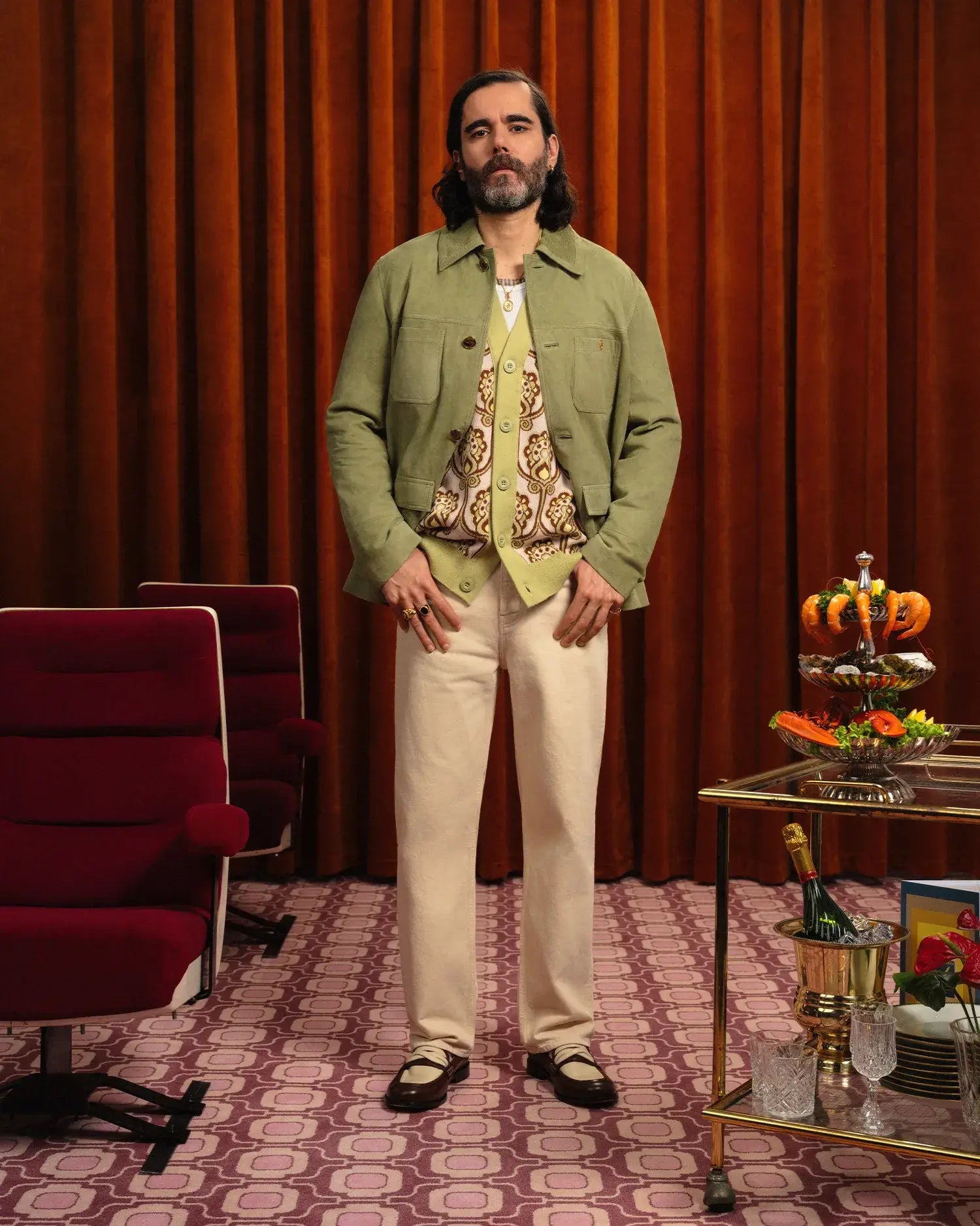 Drôle de Monsieur - Cardigan Tapisserie Florale Rose