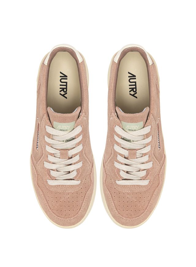 AUTRY - Basket Medalist Low Finish/suede RoseCan/white