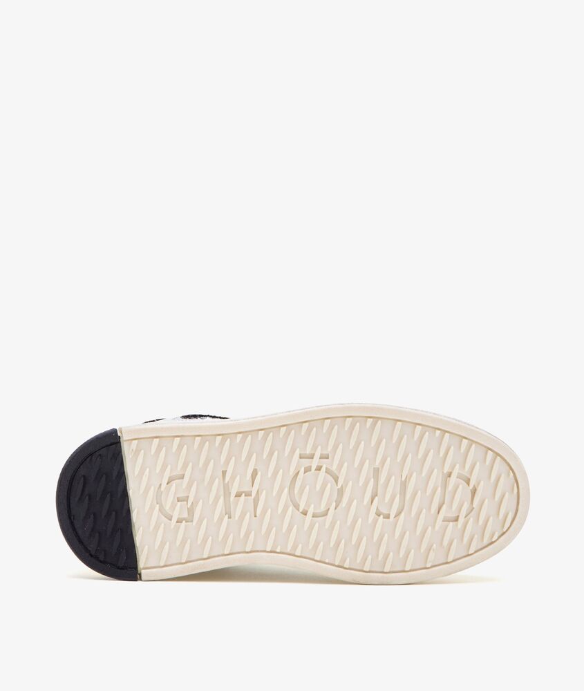 GHOUD - Basket Tweener cuir brossé à paillettes Silver