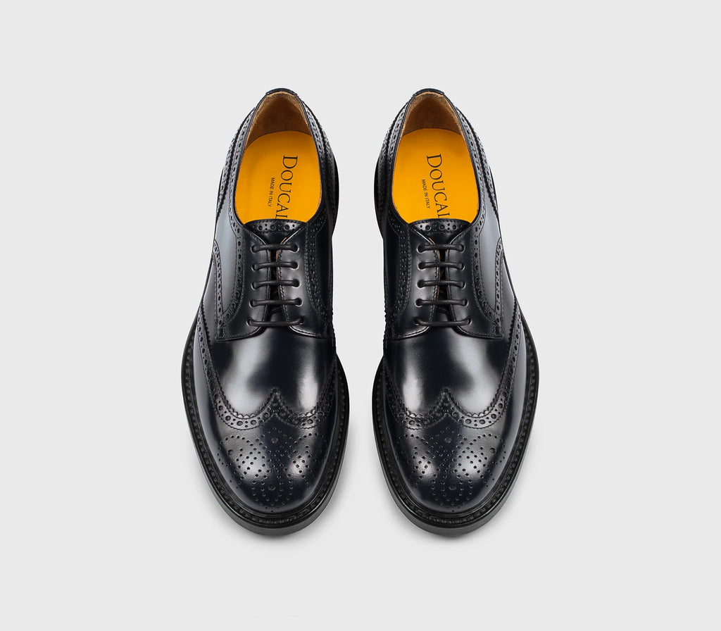 DOUCAL'S - Chaussure derby en cuir Marine