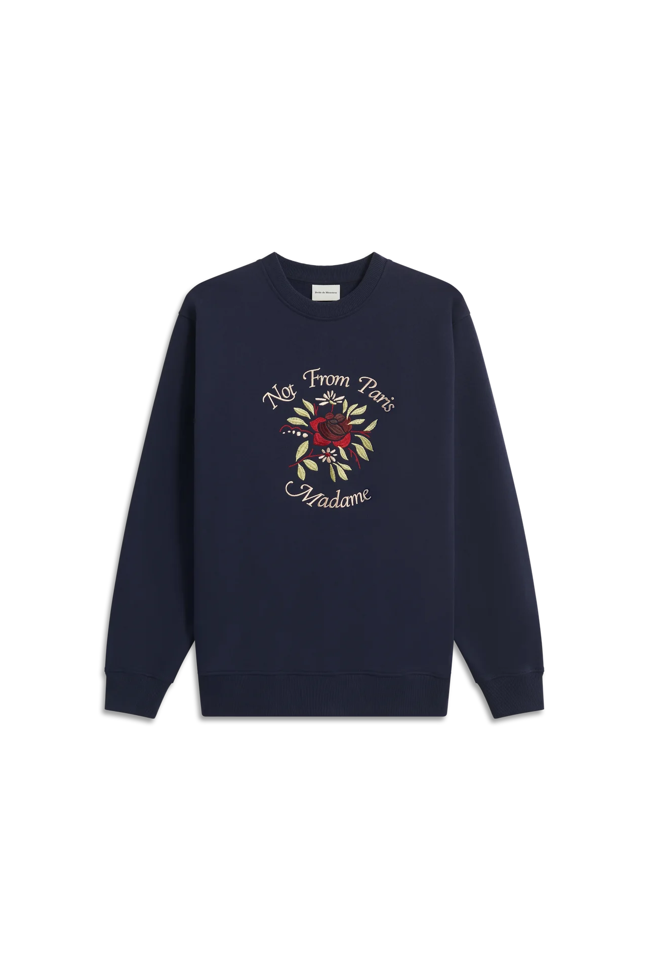 Drôle de Monsieur - Sweatshirt Slogan Fleurs Navy