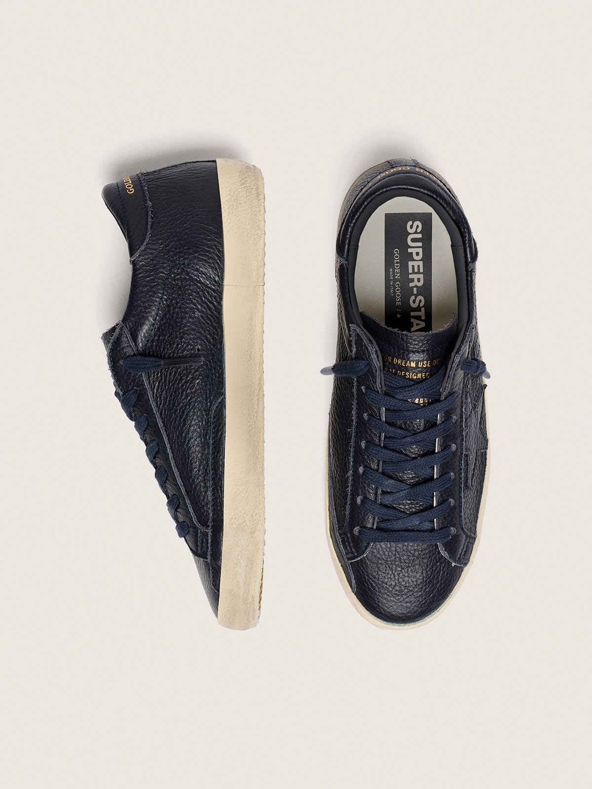 Golden Goose - Super Star en Cuir Marine