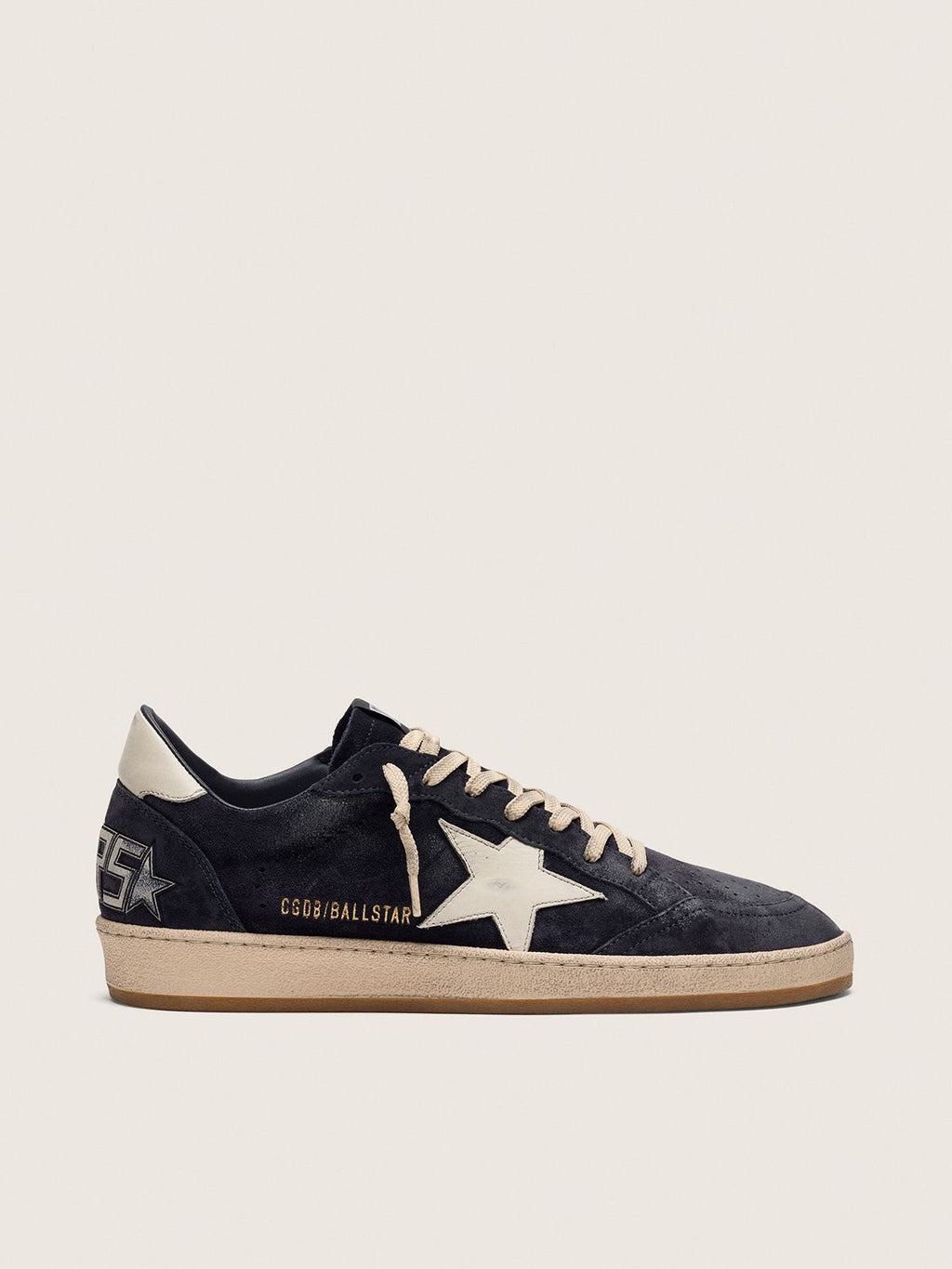 Golden Goose - Ball Star en Daim Bleu Marine avec étoile et contrefort Blanc