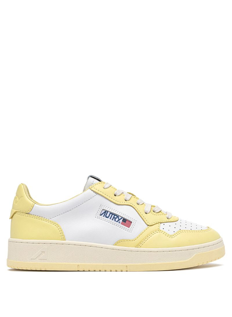 AUTRY - Basket Medalist Low Bicolor White/Lemon