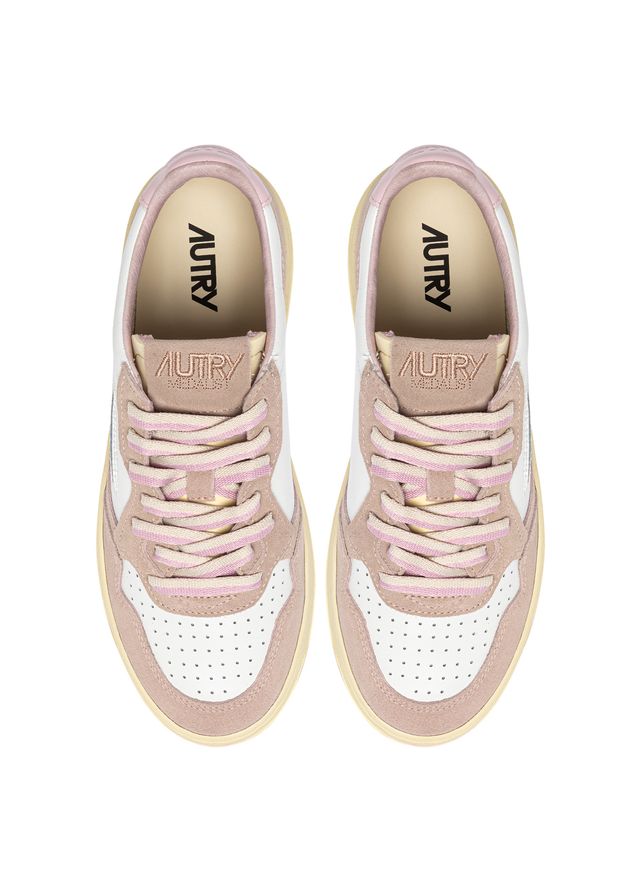 AUTRY - Basket Medalist Low cuir Suede Bicolor White/Phard