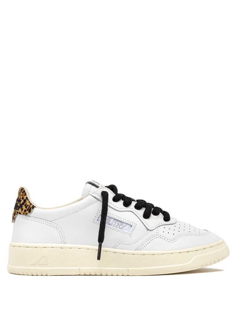 AUTRY - Basket Medalist Low cuir/polace White/leopard