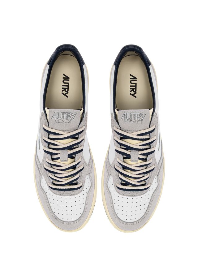 AUTRY - Basket Medalist Low cuir Suede Bicolor White/Vapor
