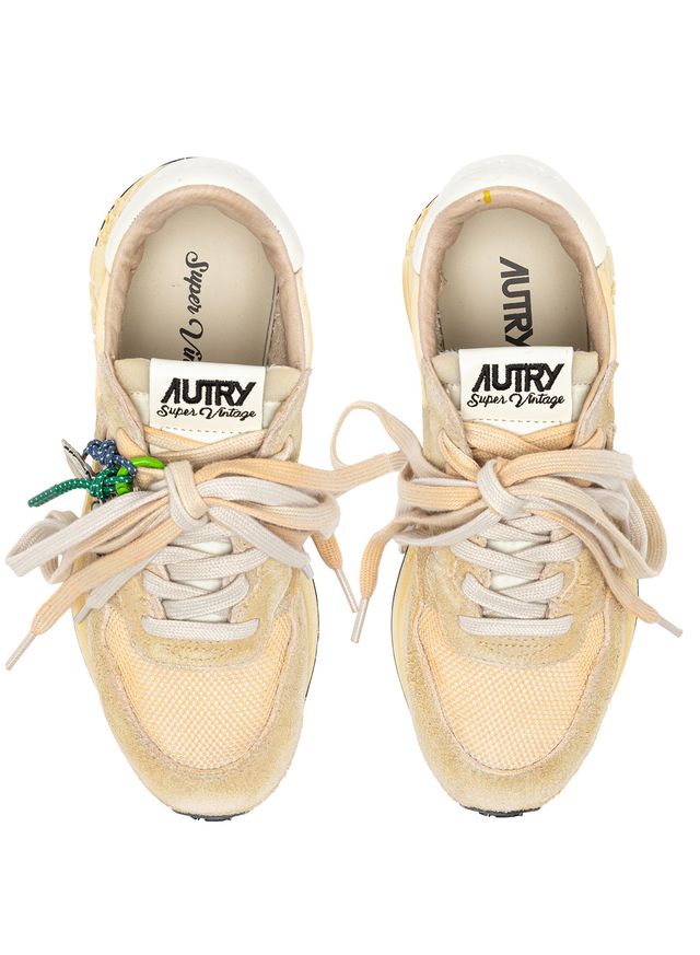 AUTRY - Basket Super Vintage Reelwind Suede/Nylon Ecru/White