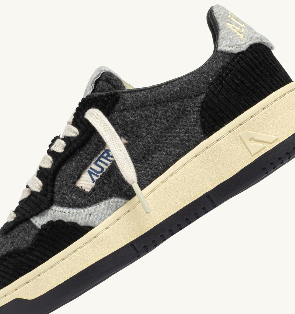 AUTRY - Basket Medalist Low Velvet Corduroy/Slipper/Canvas Phantom/black/Grey