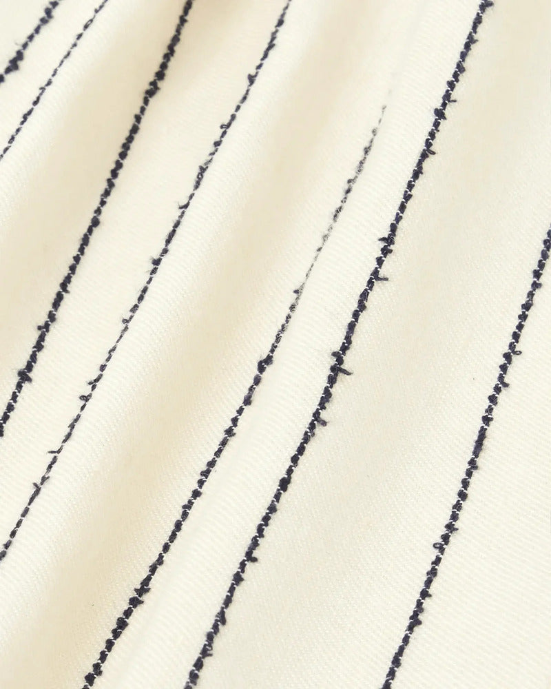 Drôle de Monsieur - Le Blazer Croisé Rayures Ecru