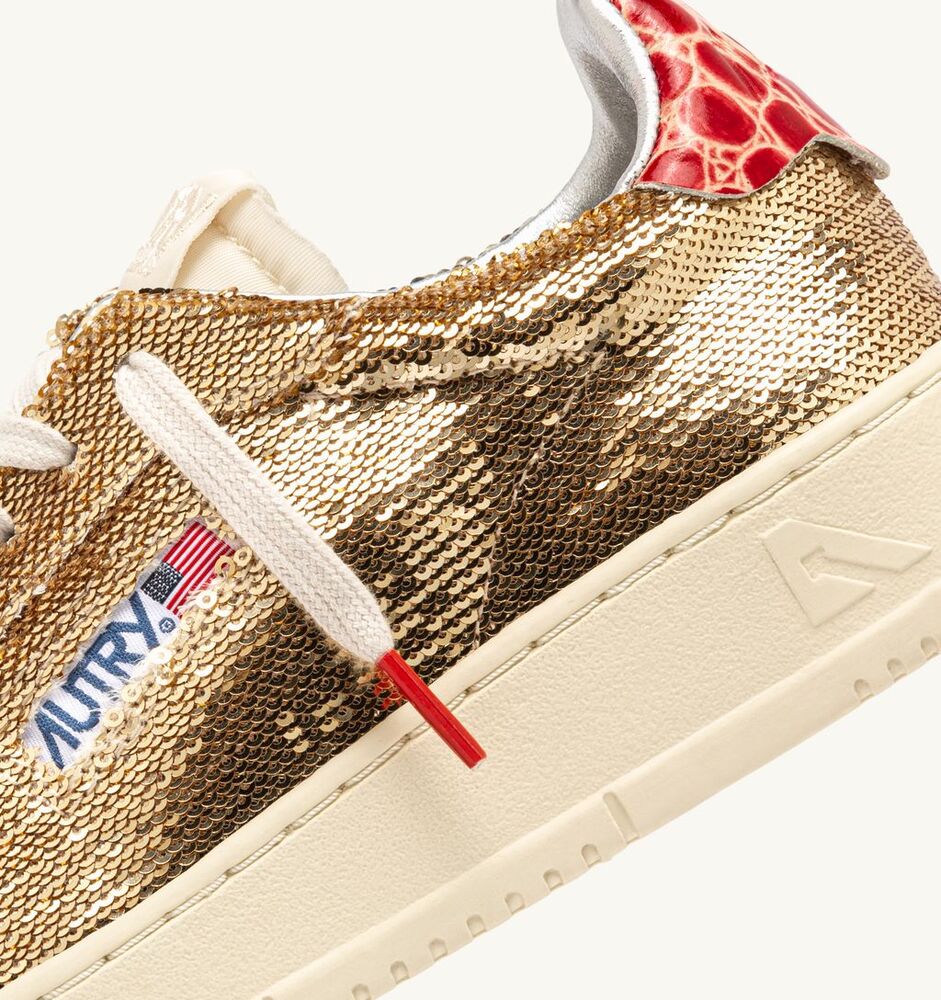 AUTRY - Basket Dallas Sparkling en paillettes Platinium