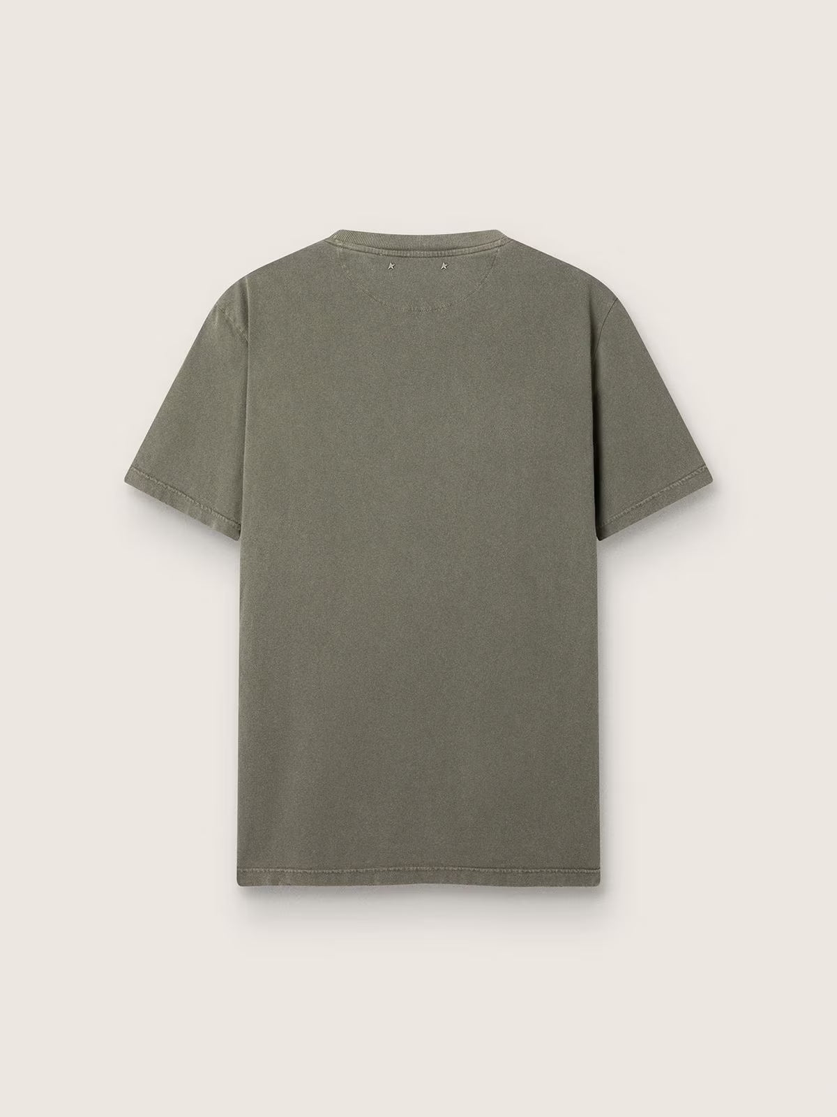 Golden Goose - Tee-Shirt Vert Olive effet usé