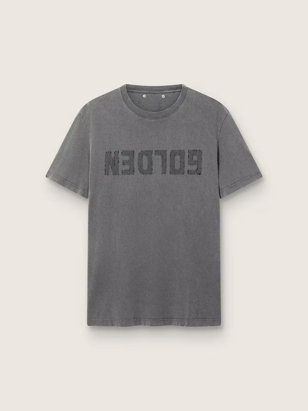 Golden Goose - Tee-Shirt Gris anthracite effet usé
