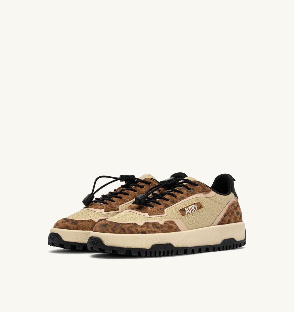 AUTRY - Basket Wildspace en Ripstop/Suede Leopard/Nabuck Wood Ash Leo/black