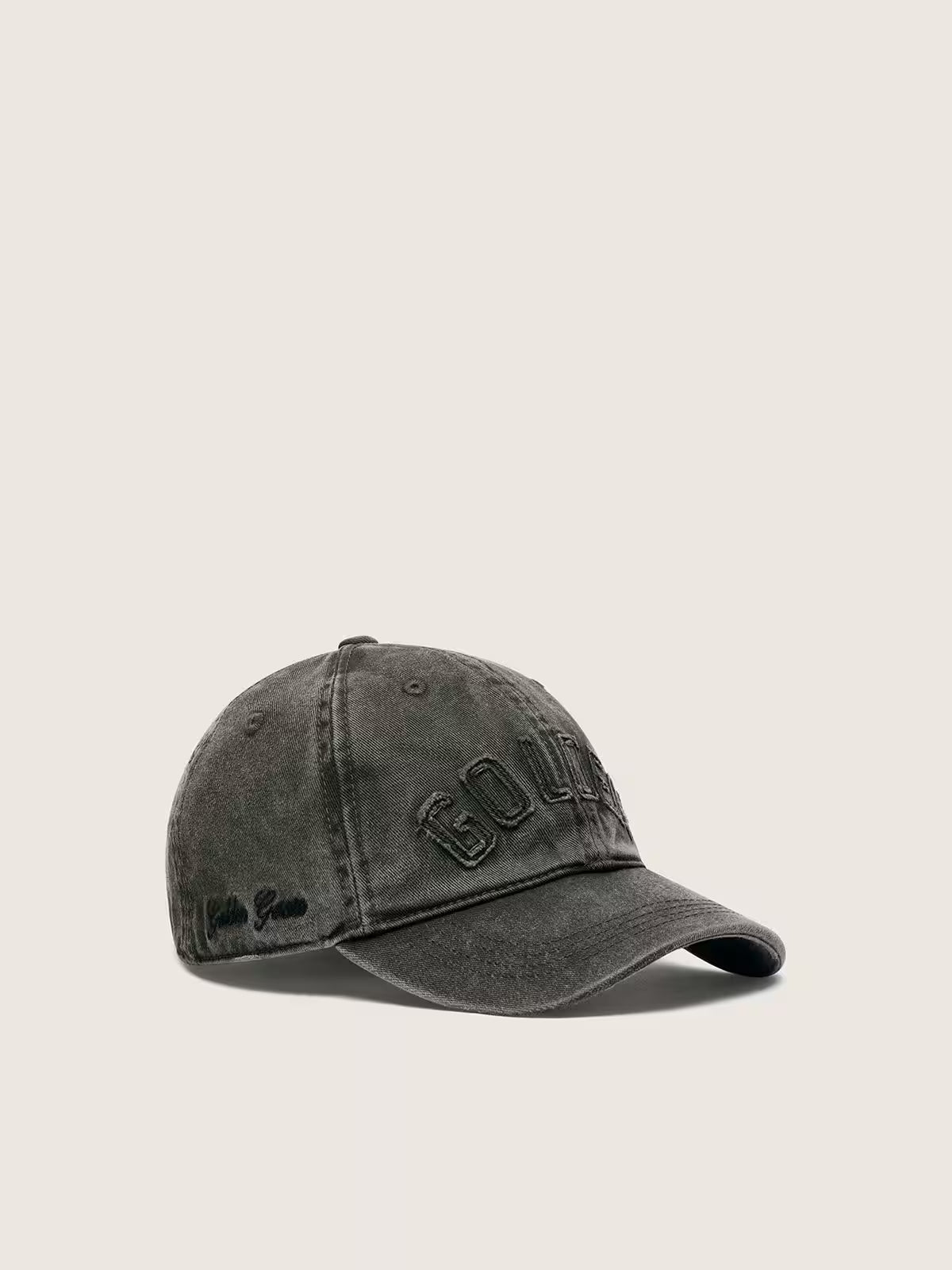 Golden Goose - Casquette Bleu antracite avec patch Golden ton sur ton