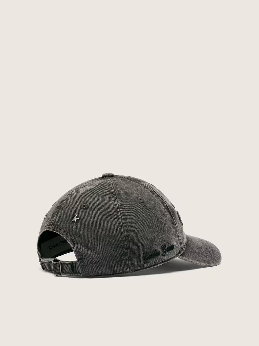 Golden Goose - Casquette Bleu antracite avec patch Golden ton sur ton