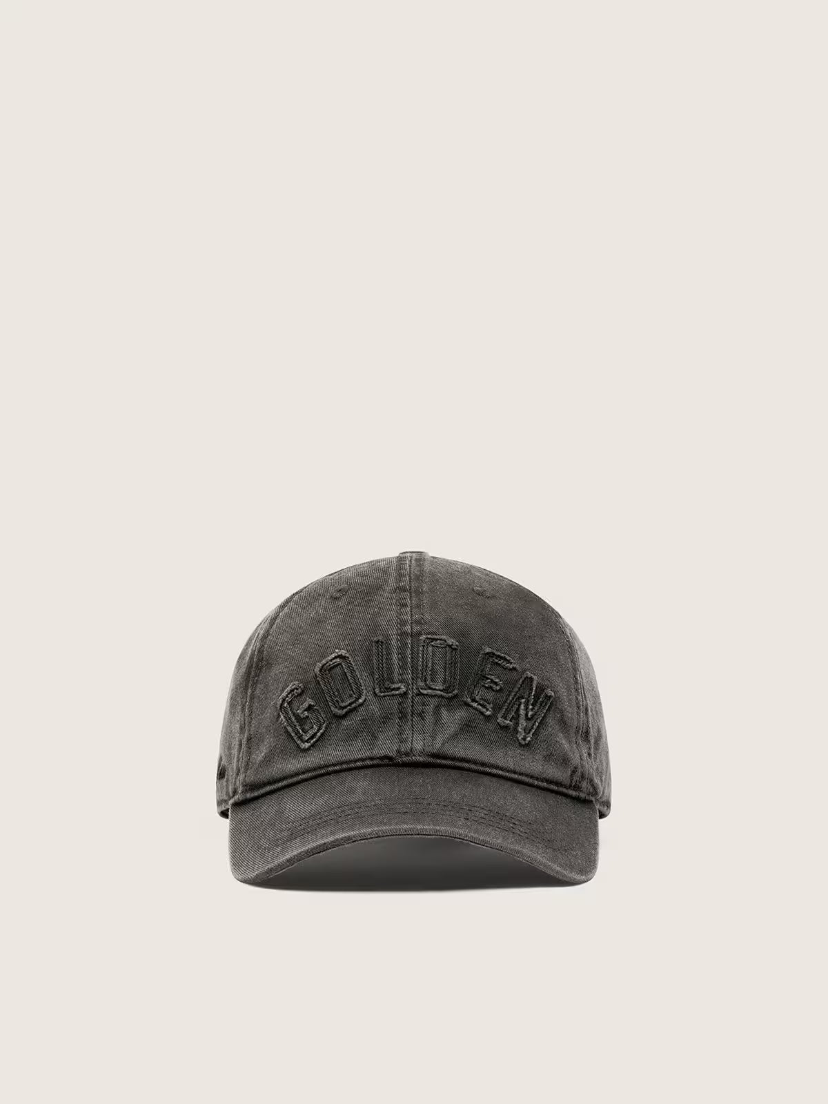 Golden Goose - Casquette Bleu antracite avec patch Golden ton sur ton