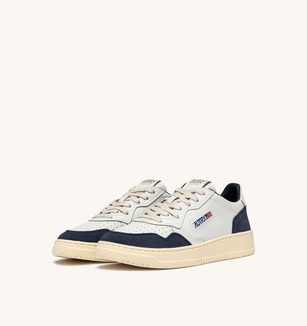 AUTRY - Basket Medalist Low Soft Leather/Suede White/Denim