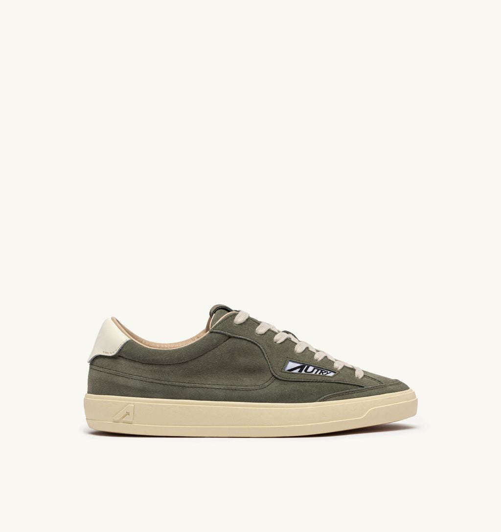 Autry - Windscape low en daim Green et Marshmallow