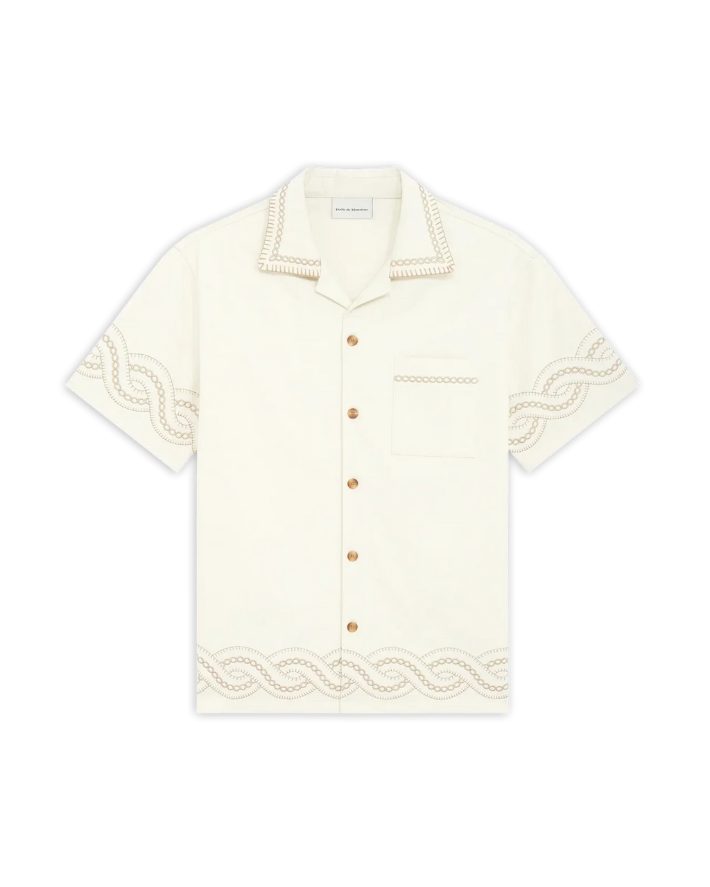 Drôle de Monsieur - La Chemise Brodée Tresses Crème