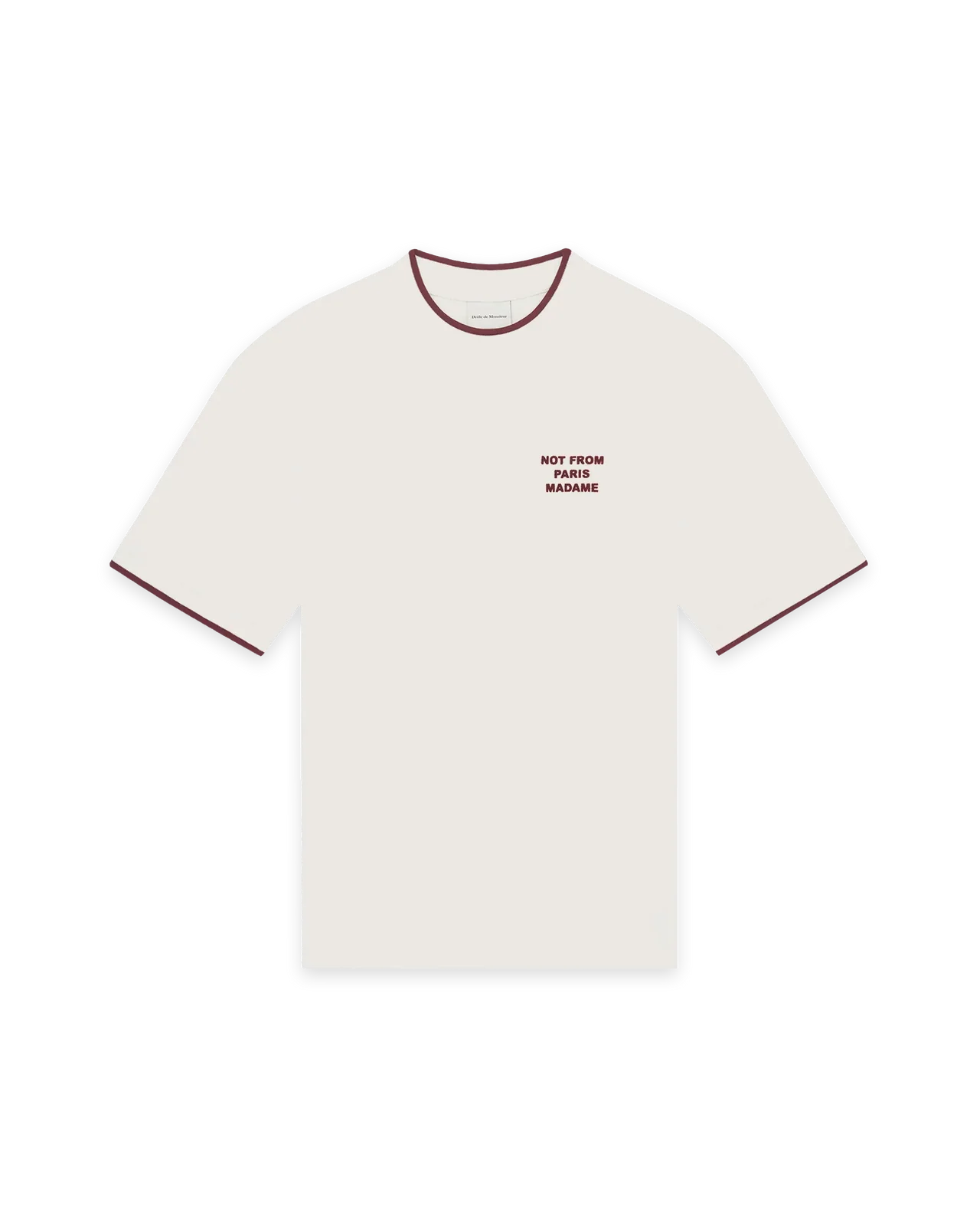 Drôle de Monsieur - Le T-Shirt Slogan Piqué Blanc cassé