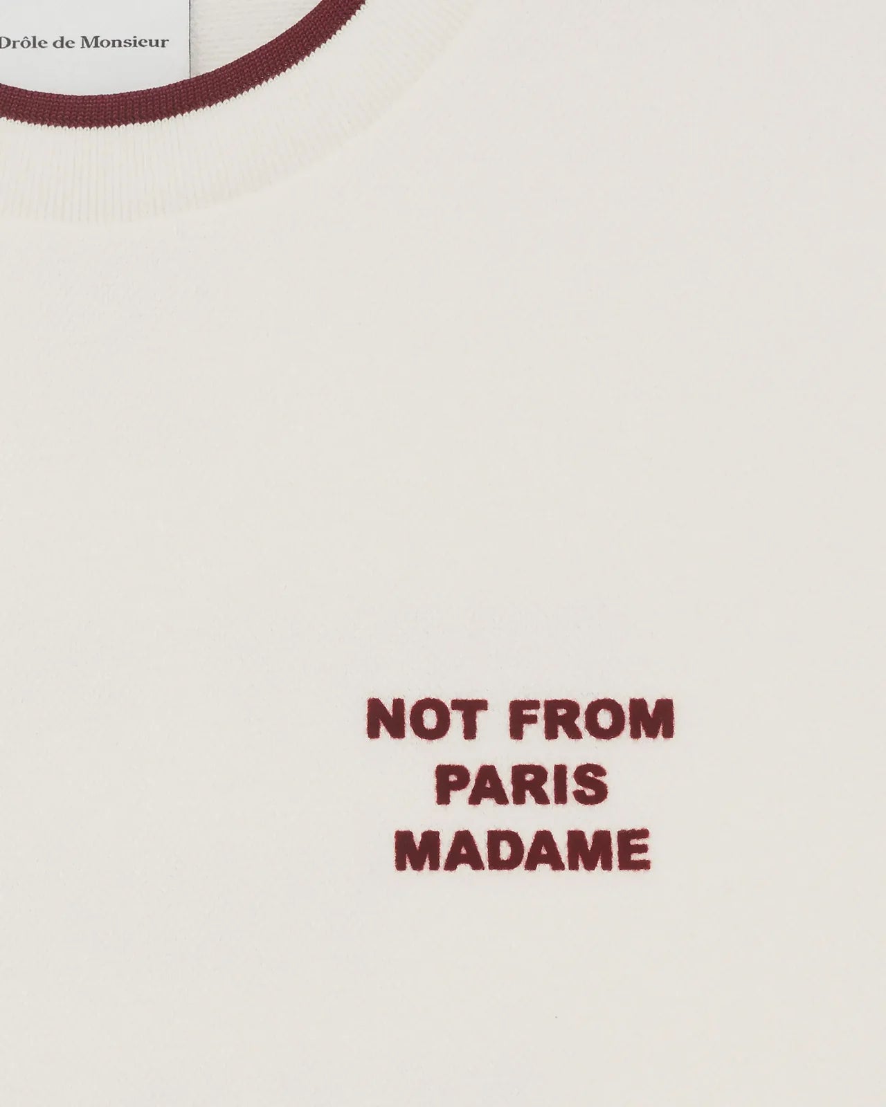 Drôle de Monsieur - Le T-Shirt Slogan Piqué Blanc cassé