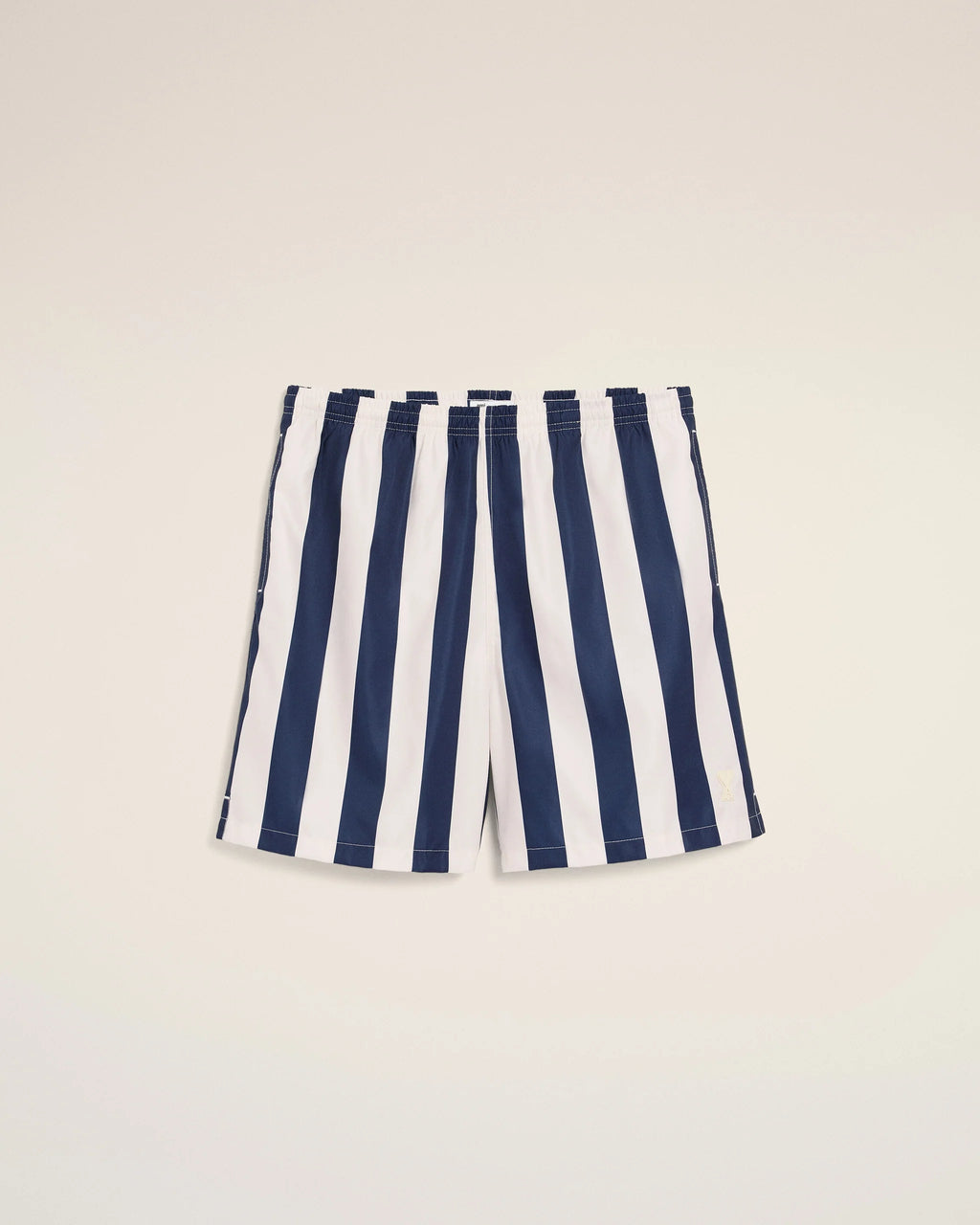 AMI - Maillot de Bain long à Rayure Ami de Coeur Bleu et Blanc