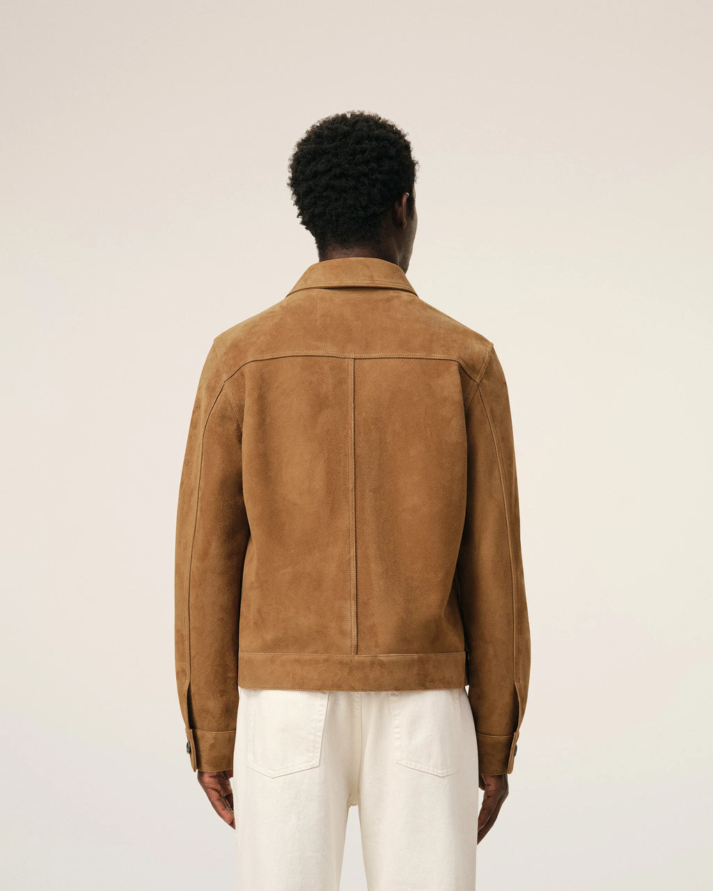 AMI - Veste en cuir de chêvre Marron