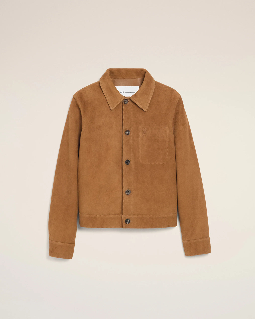AMI - Veste en cuir de chêvre Marron