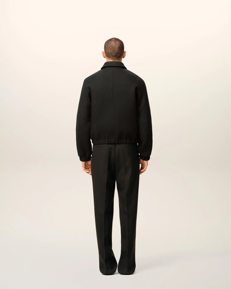 AMI - Blouson Zippé en laine Ami de Coeur Anthracite