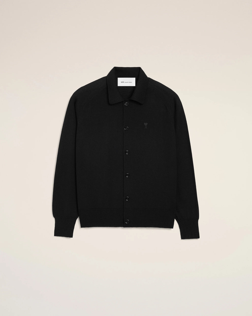 AMI - Cardigan Col Chemise ami de coeur Noir