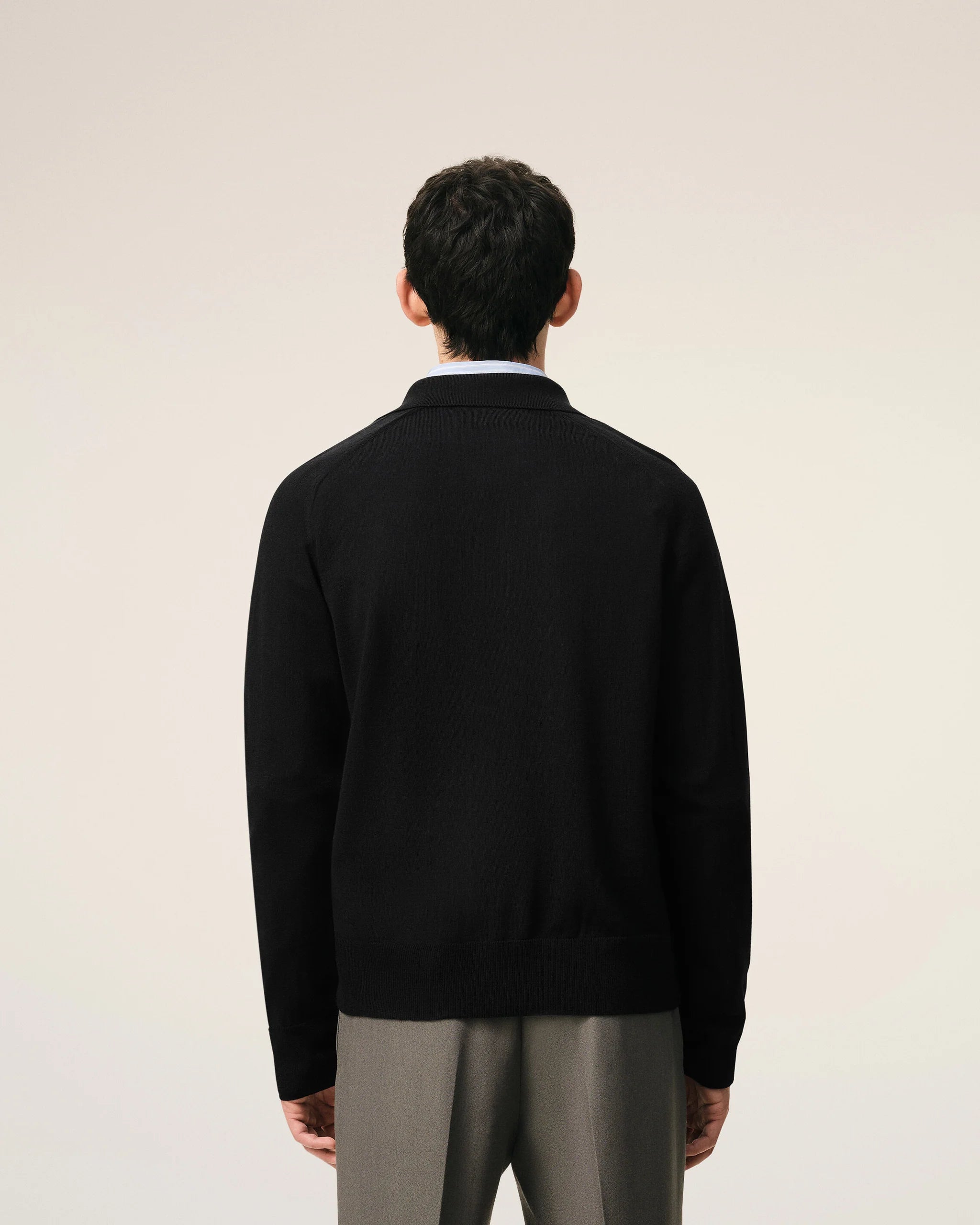 AMI - Cardigan Col Chemise ami de coeur Noir