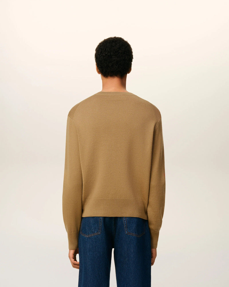 AMI - Pull Ami de Coeur Camel/Noir