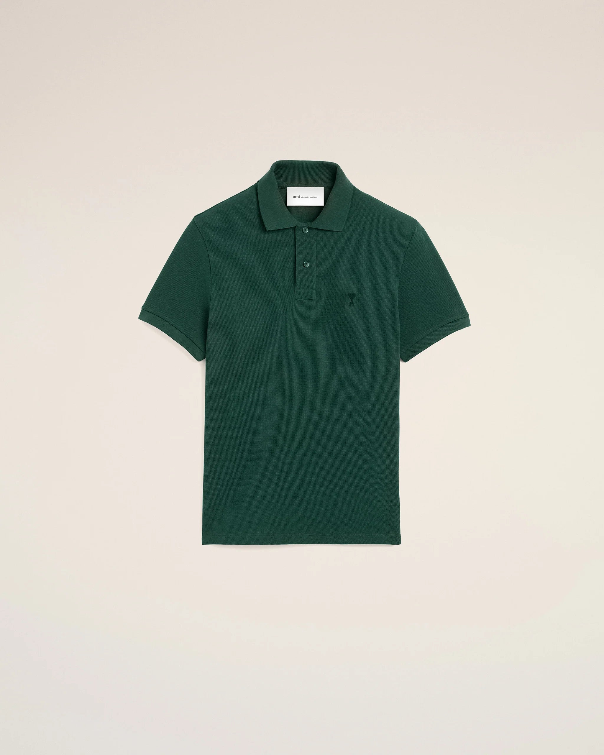 AMI -Polo Ami de coeur Vert Bouteille / Noir