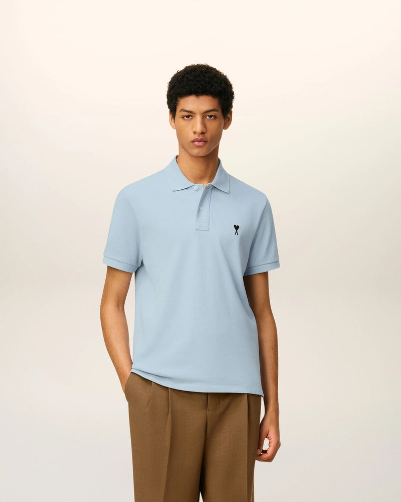 AMI - Polo Ami de coeur Ciel