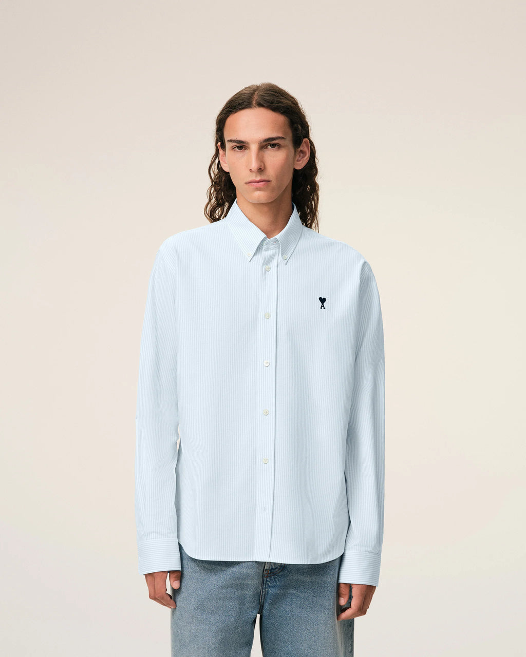 AMI - Chemise Ami de Coeur Bleu Ciel / Blanc Naturel