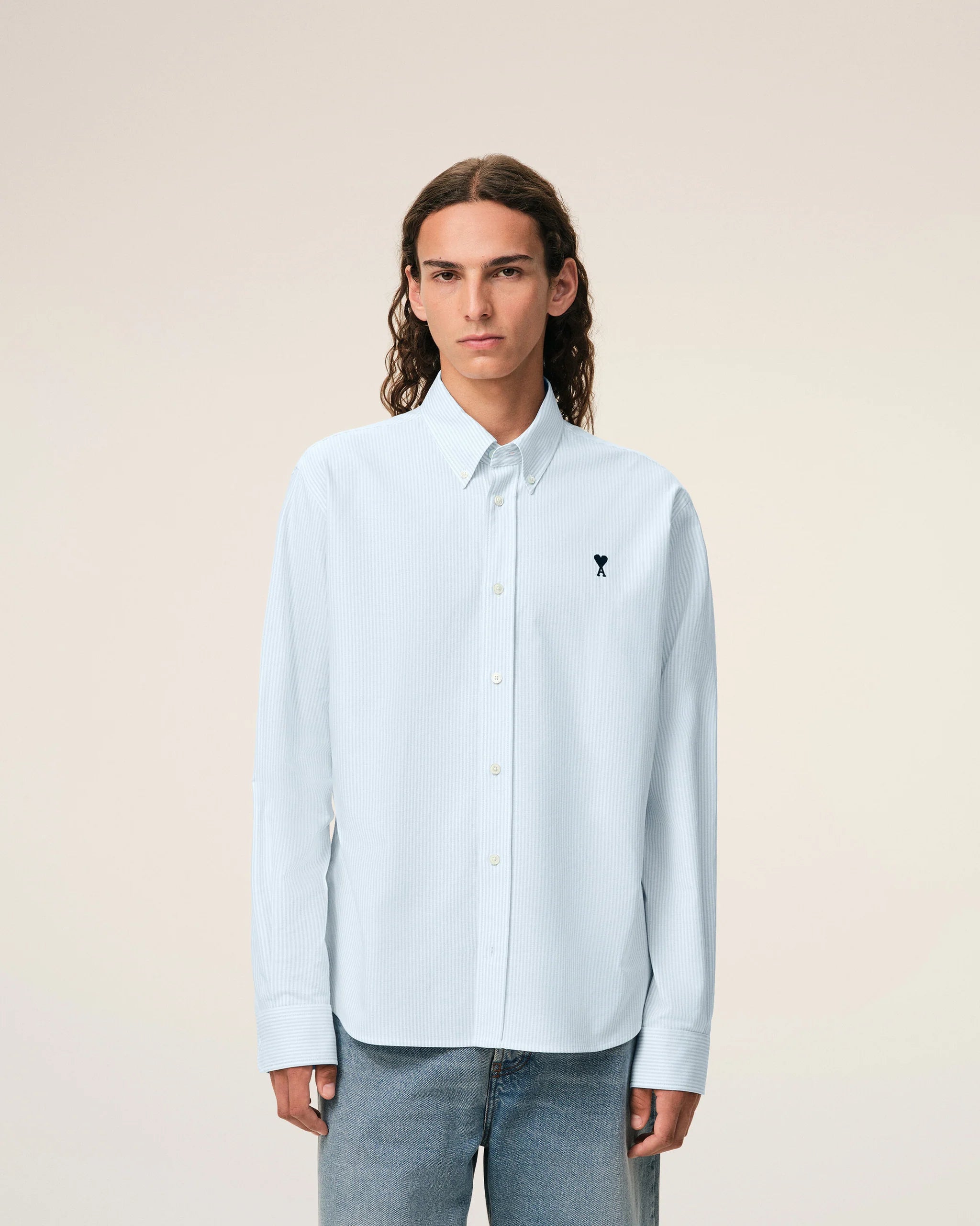 AMI - Chemise Ami de Coeur Bleu Ciel / Blanc Naturel