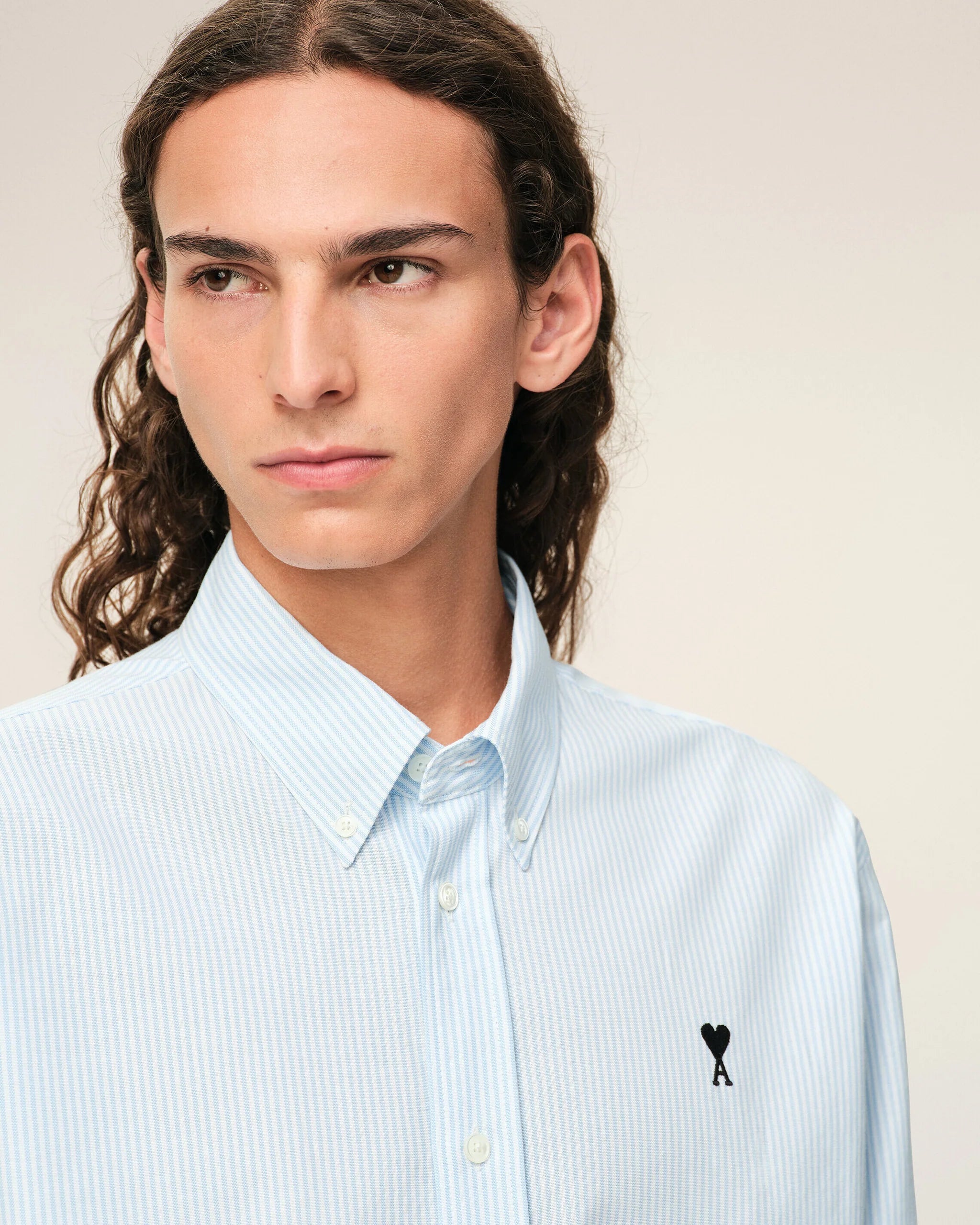 AMI - Chemise Ami de Coeur Bleu Ciel / Blanc Naturel
