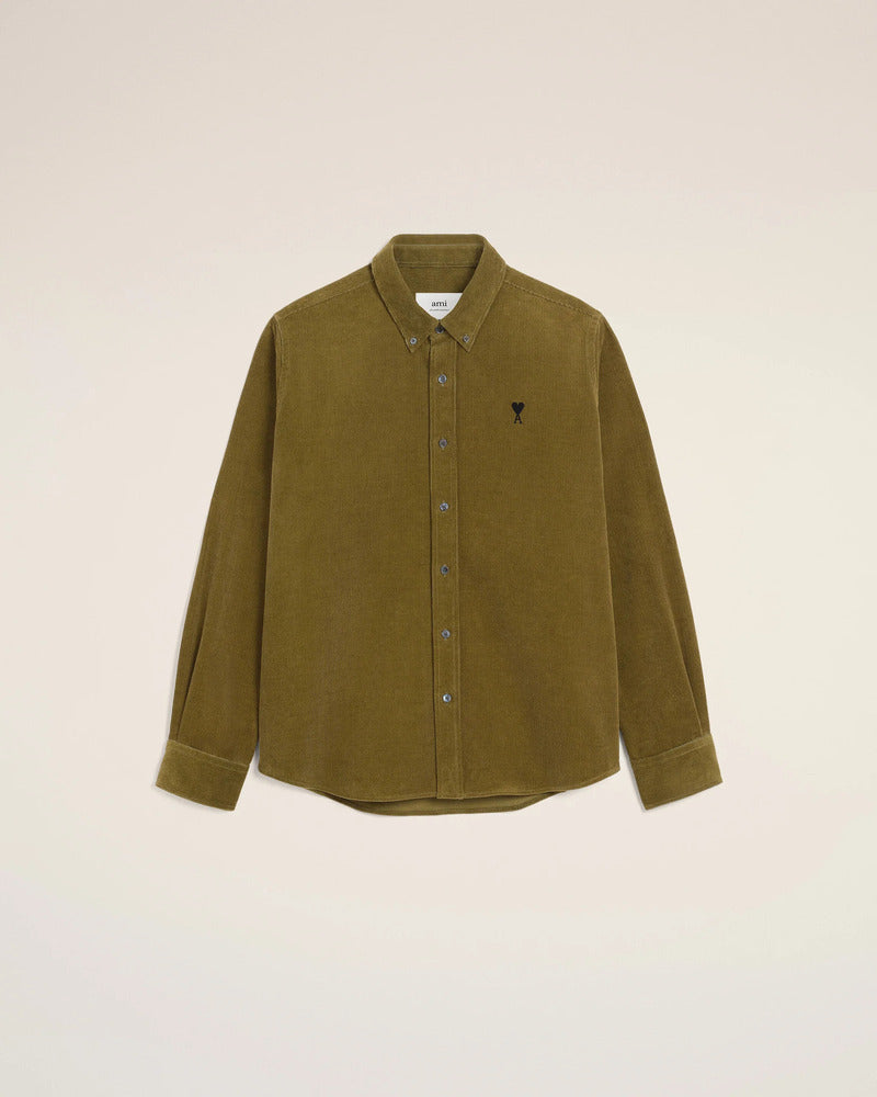 AMI - Chemise Velours Ami de Coeur Bronze