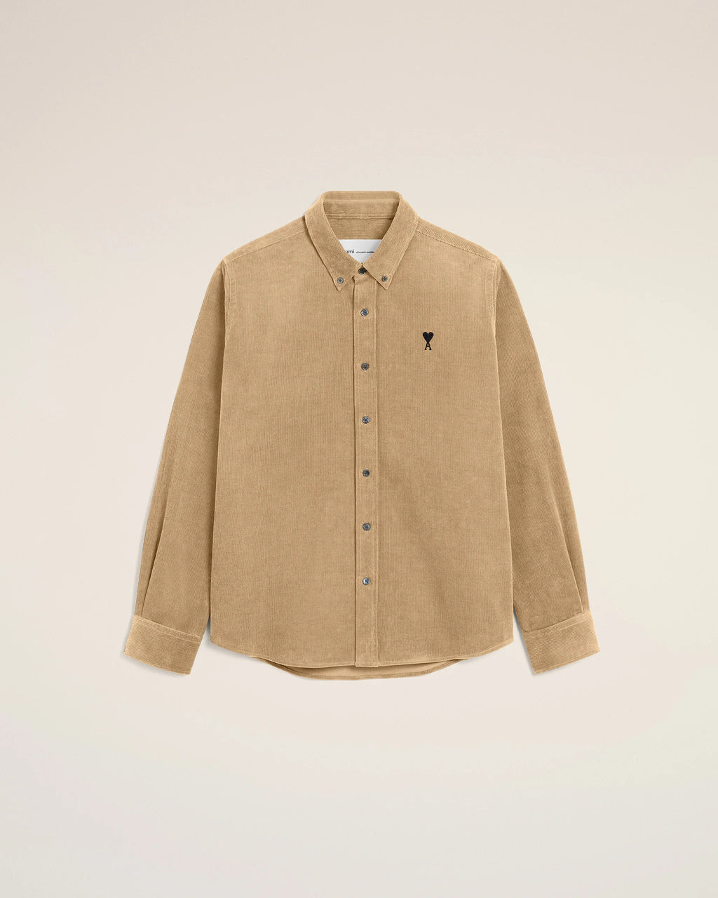 AMI - Chemise Velours Ami de coeur Beige Mastic