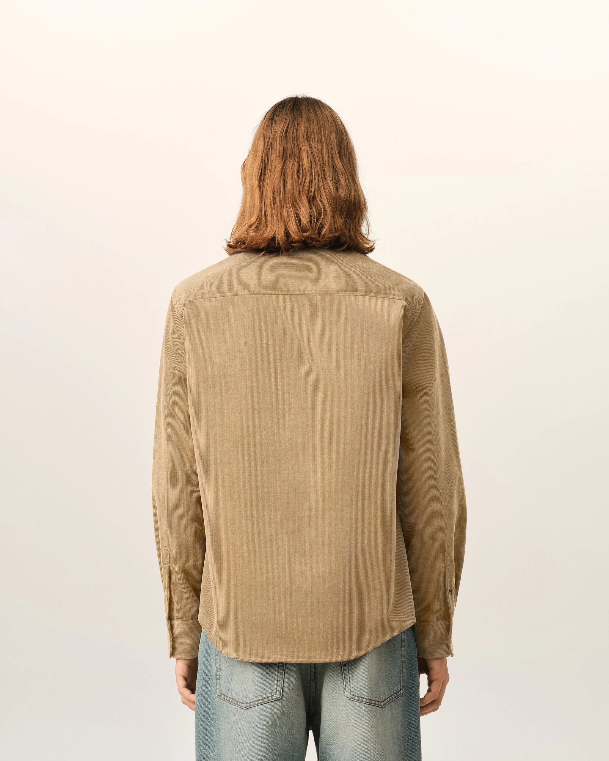 AMI - Chemise Velours Ami de coeur Beige Mastic