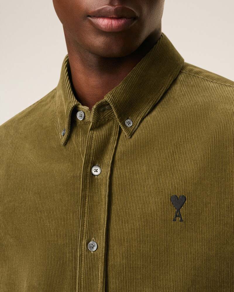 AMI - Chemise Velours Ami de Coeur Bronze