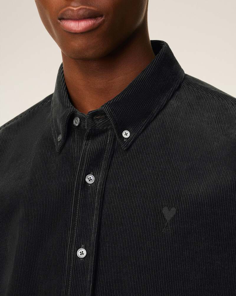 AMI - Chemise Velours Ami de Coeur Anthracite