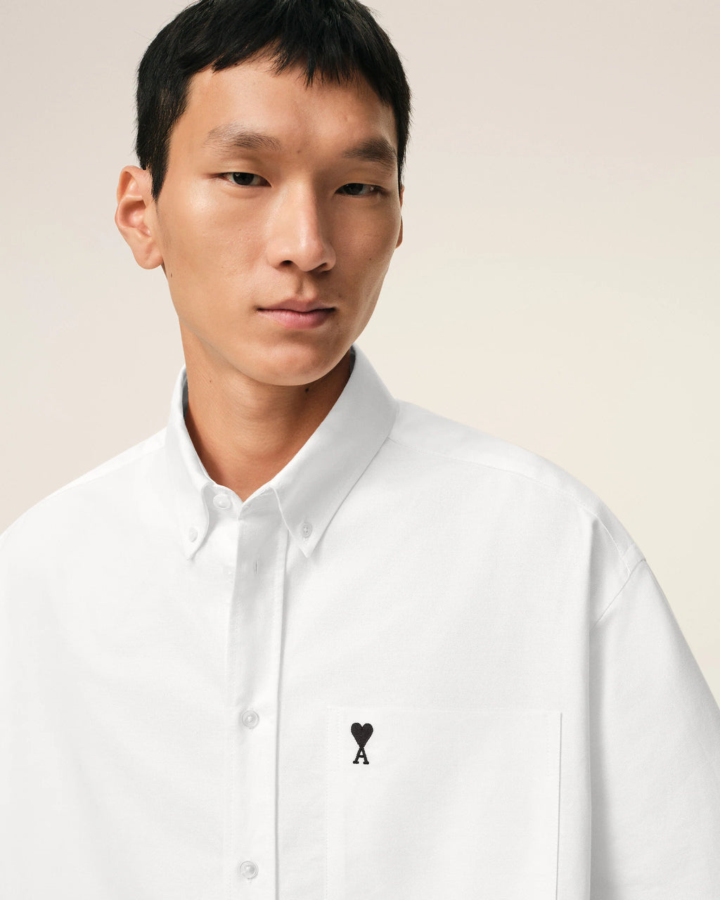 AMI - Chemise Boxy Ami de coeur Blanche