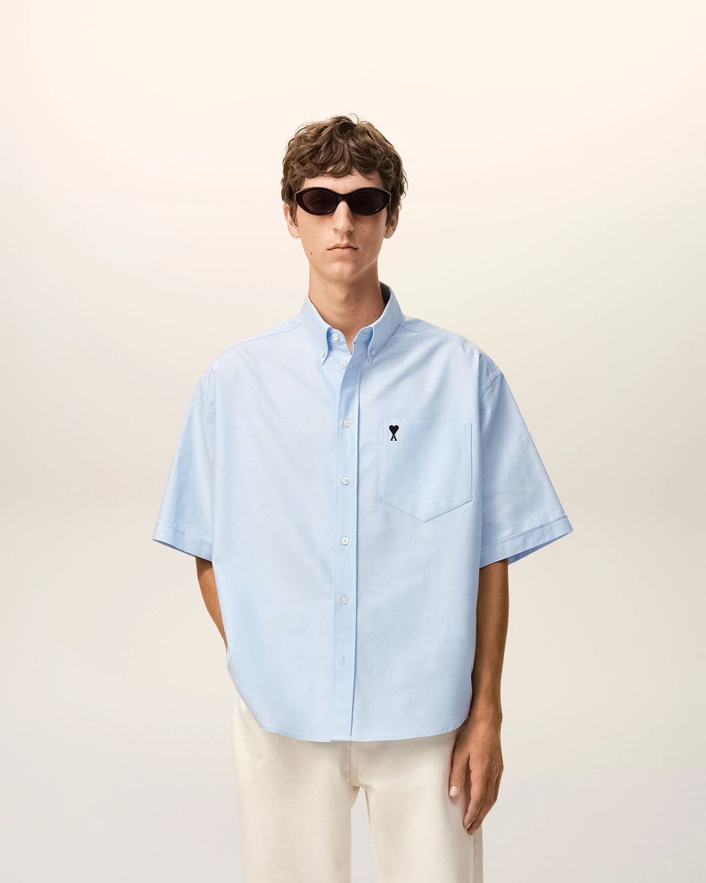AMI - Chemise Boxy Ami de coeur Bleu Ciel
