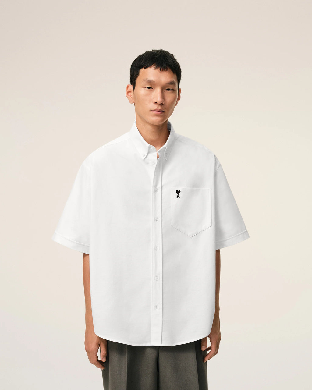 AMI - Chemise Boxy Ami de coeur Blanche